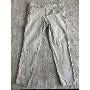 Eddie Bauer Women's 10 Boyfriend Slim Pants Khaki Stretch Cotton 27.5"